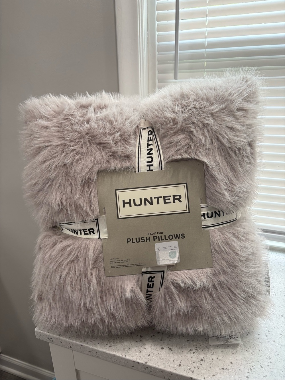 NWT Set of 2 Hunter™ Home Faux Fur Plush Pillows - 20x20